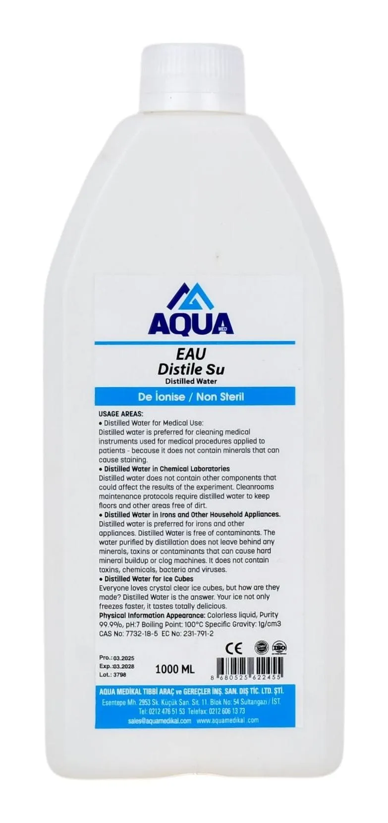 Eau déionisée 1000 ml